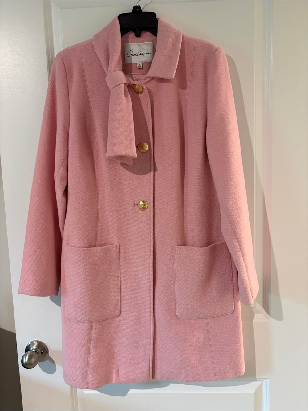 CAbi Pink Pea Coat - Soft Rose Double-Breasted Jacket